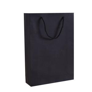 Buy cheap Custom printing single color black paperboard bag clothes shopping bag product