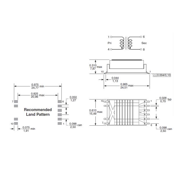 FA2786-BL High Voltage High Frequency Transformer For TPS68000 CCFL Controller