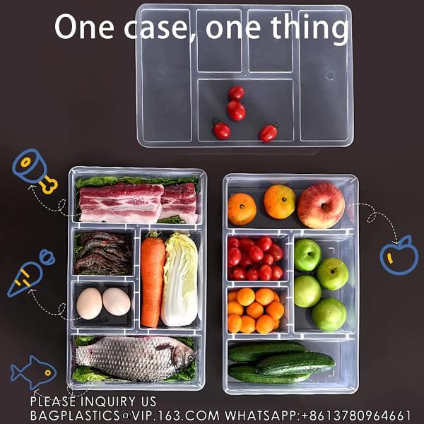 Veggie Tray With Lid 5 Compartment Food Container With Dividers Large Serving Tray Travel Snack Containers Stackable