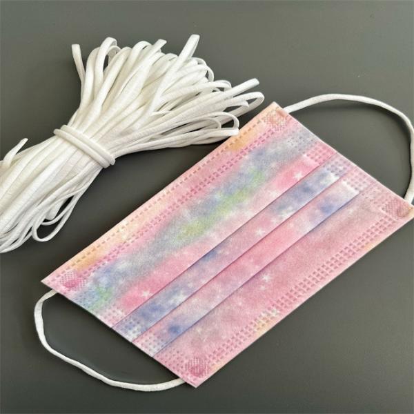 White Flat Ear Loop Elastic Cord Soft Ear Tie Rope 3.5MM