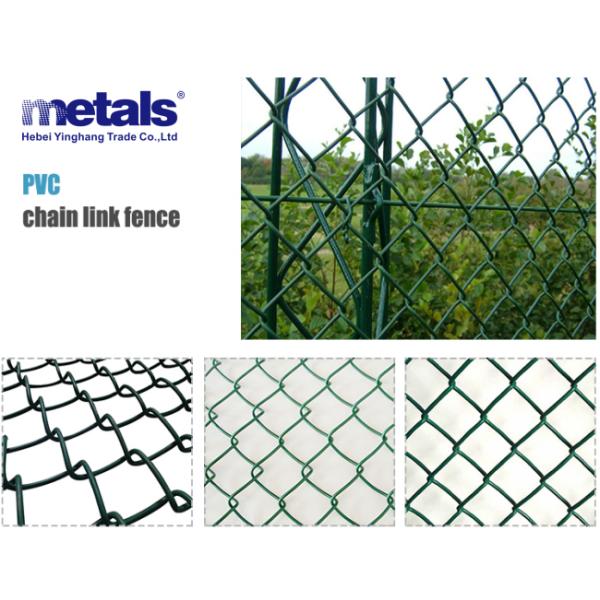 Green Plastic Coated Chain Link Security Wire Fence For Garden And Park Fence 60x60mm