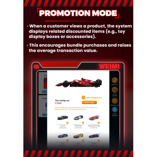Toy Car Vending Machine that automates the selling process for toy models reducing labor costs and improving customer access