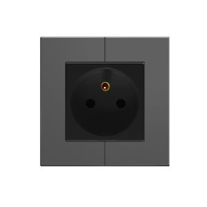 16A France Electrical Power Socket Small Module Metal Panel 86mm