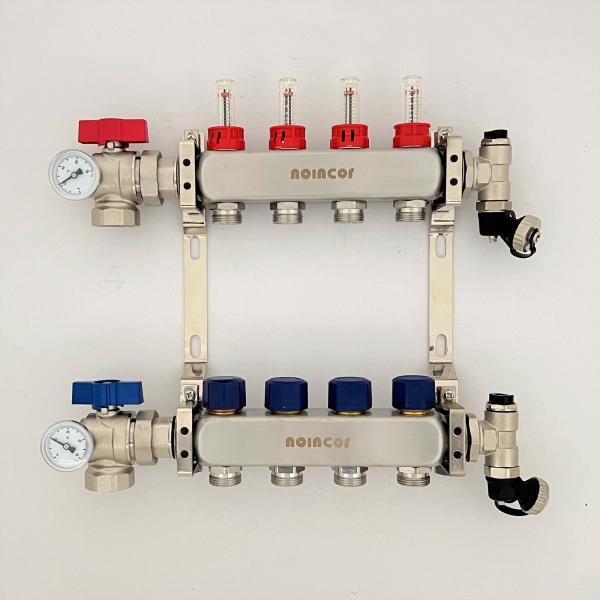 Manifolds for Underfloor Heating System , Stainless Steel Manifold Flow Meter Valve