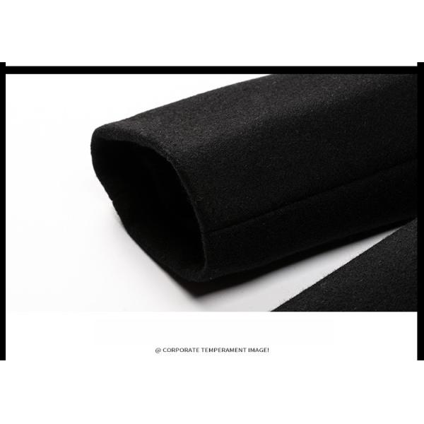 Property Security Work Uniform 100% Cotton Aviation Captain Black Woolen Coat for Men