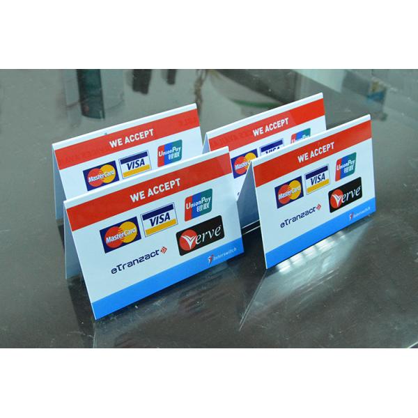 Customized L shape clear Acrylic menu display holder table tent