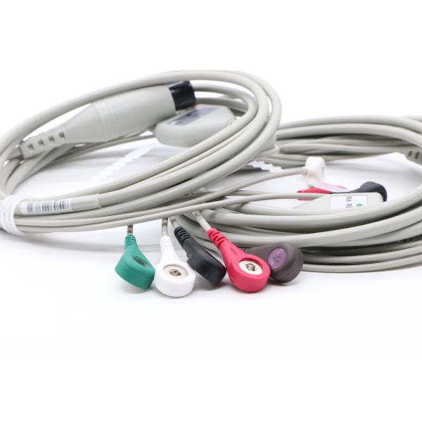 Snap ECG Lead Wire 6p 3 lead Aha Trunk Cable For ECG Monitoring