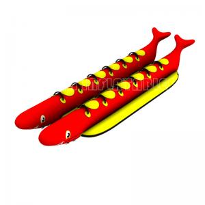 China Crazy Water Sport Games Inflatable Dragon Banana Boat For Water Play Equipment Entertainments on sale