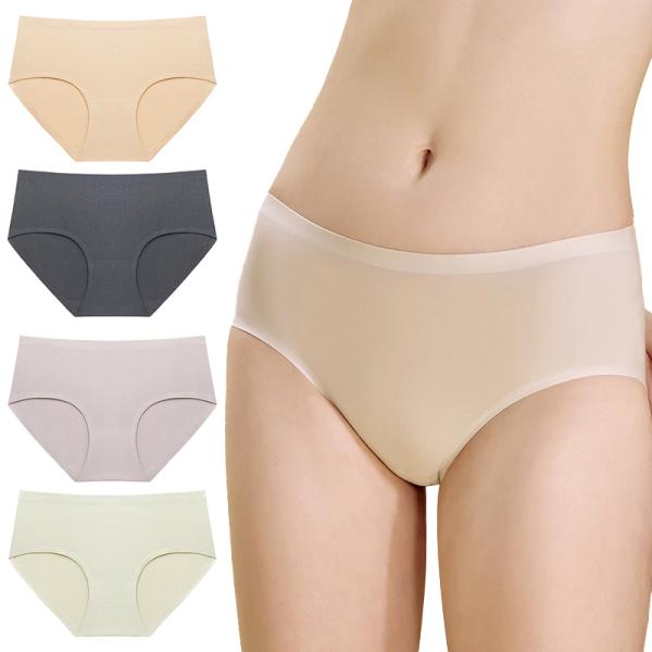 Plus Size Cotton On Period Panties Trilayers Mid Waist Plain Dyed