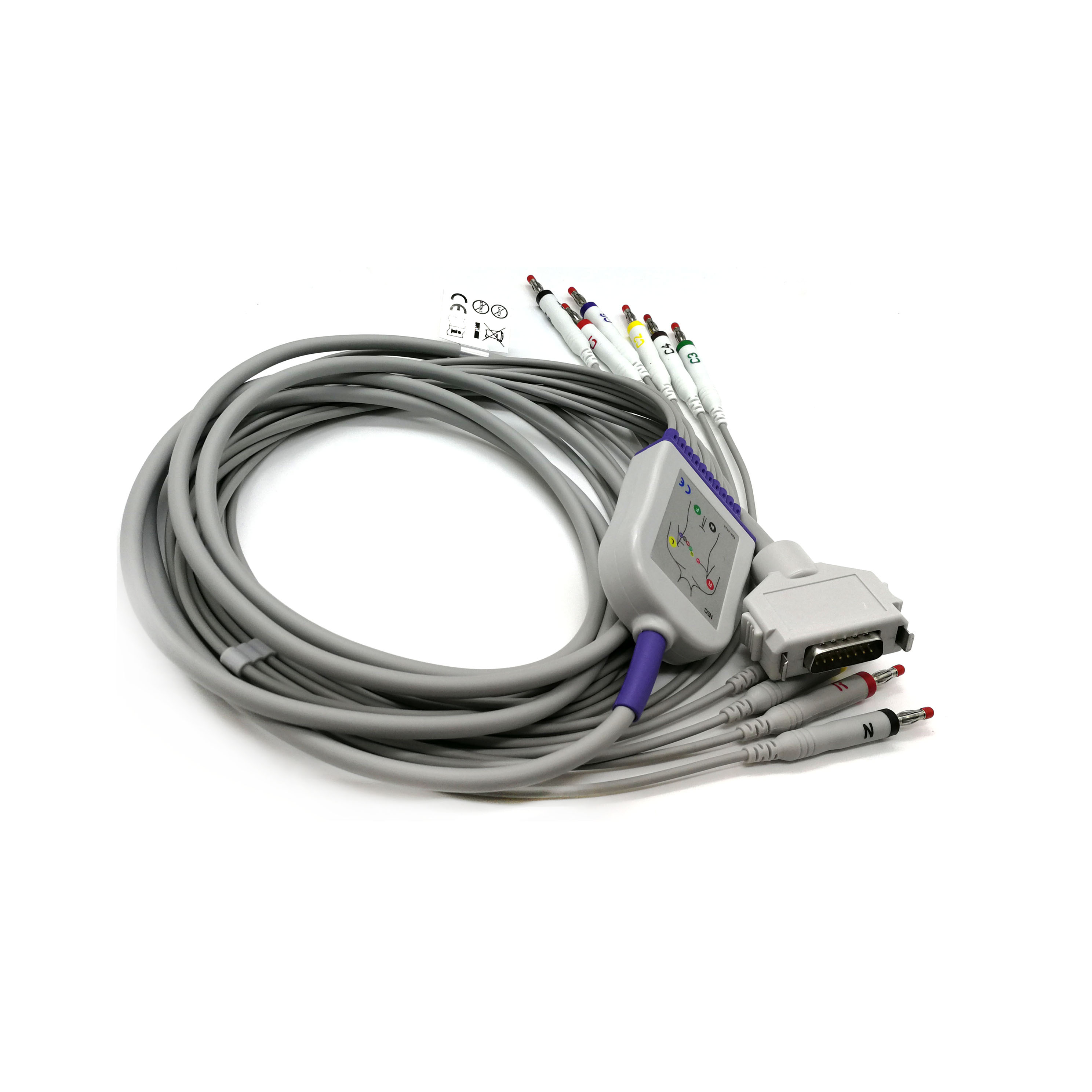 Banana4.0 10 Lead Ecg Cable EKG Cable TPU Gray Color No Resistance
