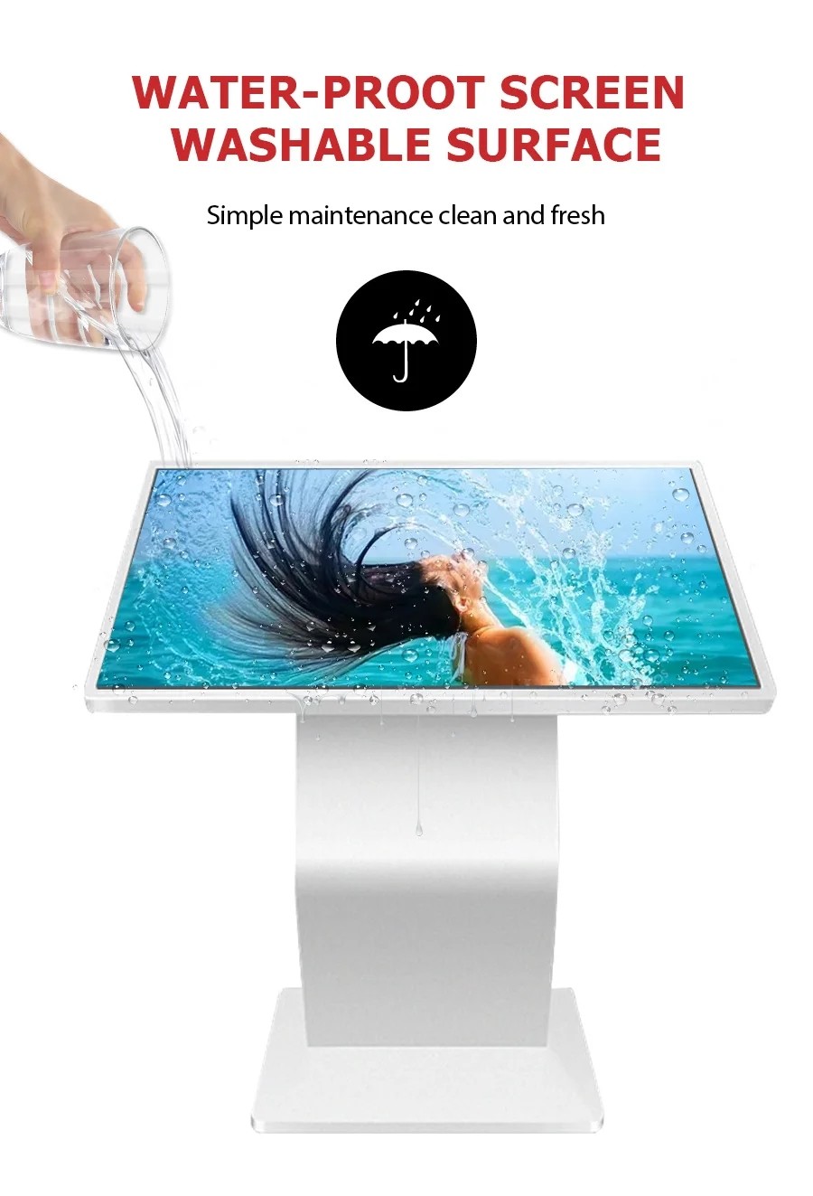 350cd/M2 Touch Screen Self Service Kiosk 1920 X 1080 Vertical Touch Screen