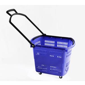 Buy cheap 395MM 45L Grocery Handheld Shopping Baskets With Handles Roller Container product