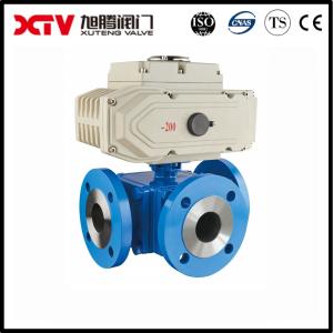 China Floating Structure 3 Way Ball Valve With F304 Stem Material And Electric Actuator on sale