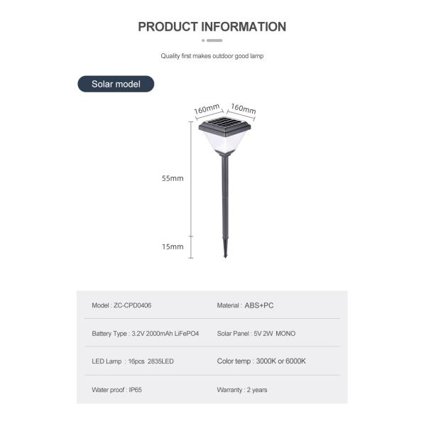 IP66 Waterproof Outdoor Garden Easy Stall All In One ABS Pathway Lights For Park Yard Patio Villas