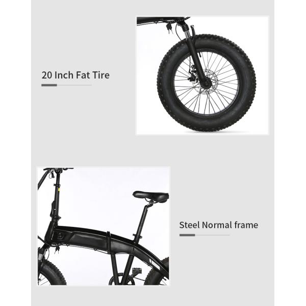 Shimano Fat Tire Electric Mountain Bike , 20 Fat Tire Ebike 48 Miles Range