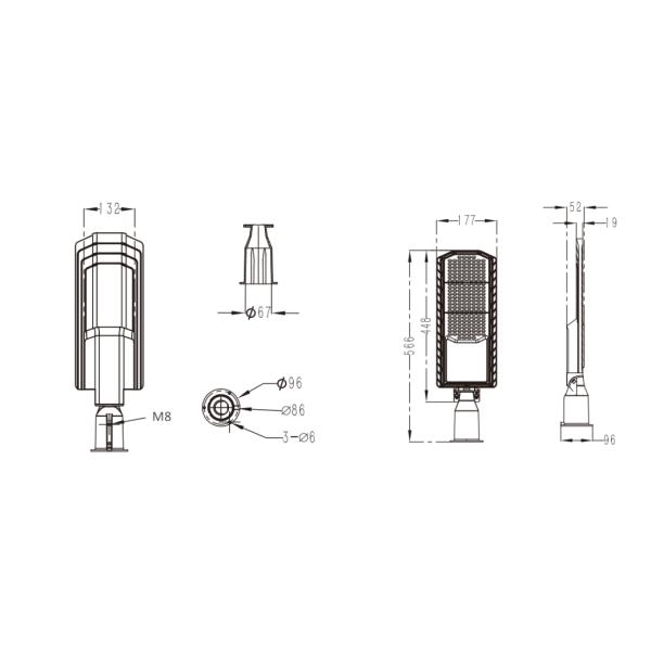 30W 50W 100W 150W 200W IP66 Waterproof City Streetlight Exterior Street Lighting LED Street Light