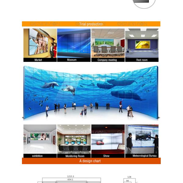 55 inch splicing screen TV wall with bracket floor standing 3.5mm narrow bezel seamless video wall screen