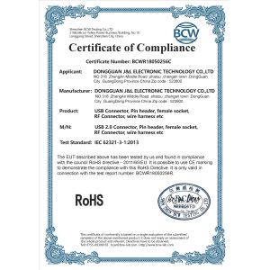 DongGuan J&L Electronic Technology Co.,ltd Certifications