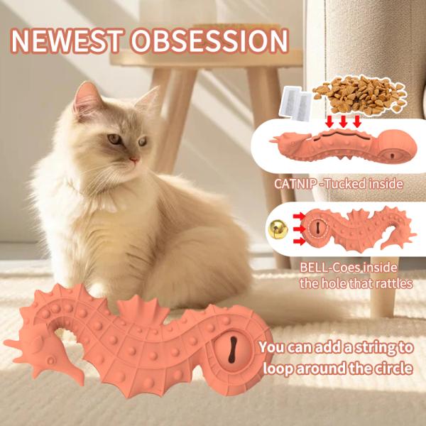 Hot Sale BPA Free Silicone Seahorse Dog Puzzle Toy Egg Puppy Food Slow Feeder Pet Dog Interactive Silicone PET CHEW TOYS