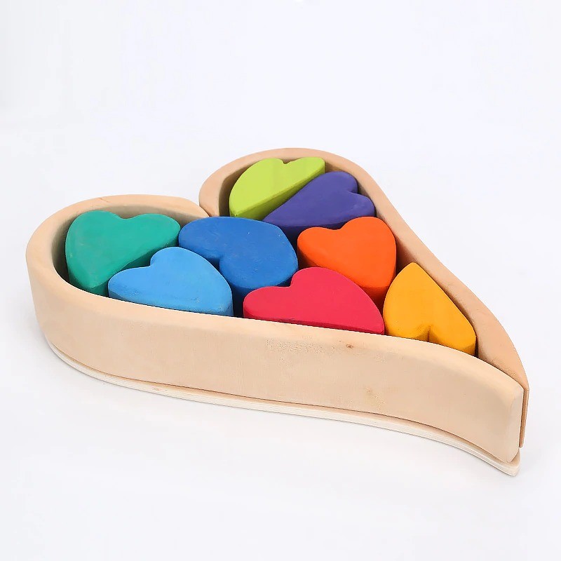 Nordic Jenga Wooden Rainbow Stacking Natural Wooden Building Blocks