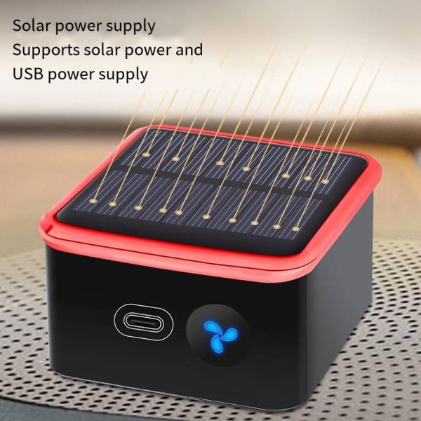 Car Mounted Solar Air Purifier Negative Ion Ozone Dual Air Purification