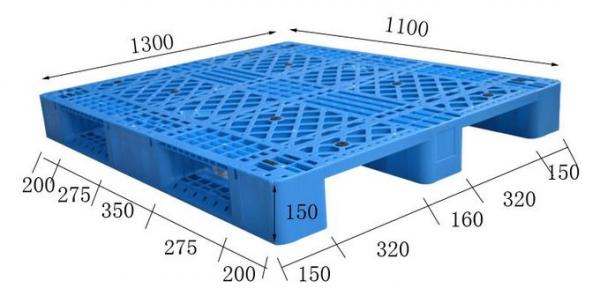hot sale hdpe mesh single faced euro pallet 1300*1100*150 mm used on flat ground and racking