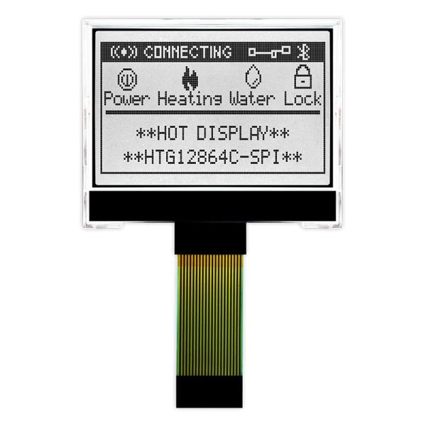 128X64 COG LCD Module ST7567 SPI FSTN Display With White Side Backlight HTG12864C-SPI