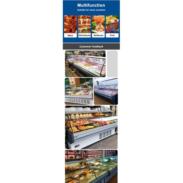 Green Health Commercial Butcher Display Fridge Grocery Meat Cooler Deli Freezer