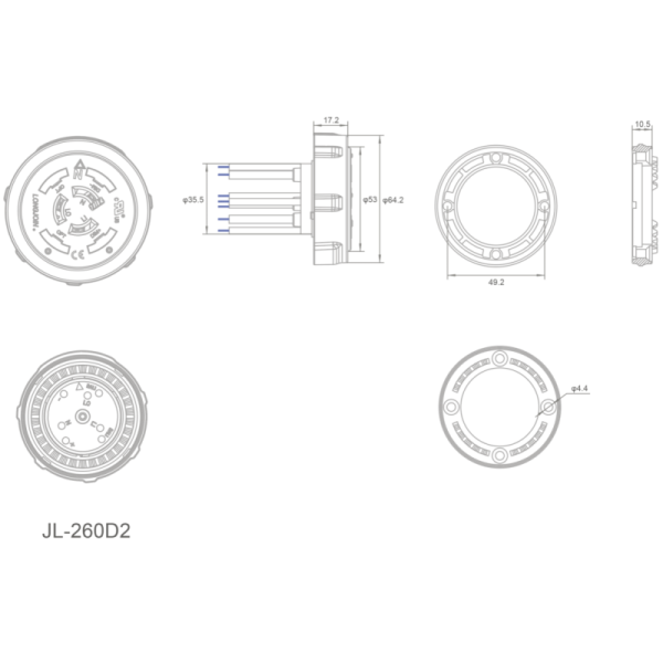15A High Current Load Flagship Slim Dimming Receptacle 7P Flagship Ultra Thin Waterproof Rotatable Version