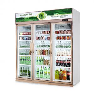 China Customized Light Box Glass Door Freezer 2-8C Temperautre For Beverage Cooling on sale