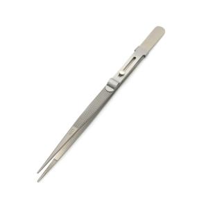 Buy cheap 16.5cm Elastic Titanium Alloy Gem Tweezers With Groove Lock product