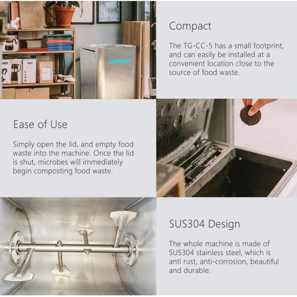 304SS 50Hz Compost Machine For Home Use Easy Operation Garbage Recycling Machine