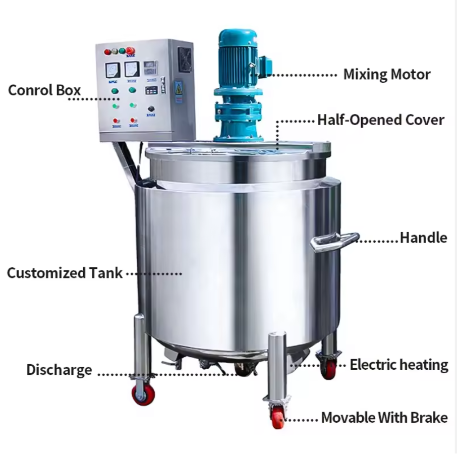 100L Stainless Steel Mixing Tank with Agitator for Cream Cosmetic Food