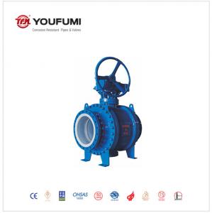 Buy cheap ANSI Flanged PFA Lined Ball Valve ASTM A216 WCB 3pieces Type For Chemical product