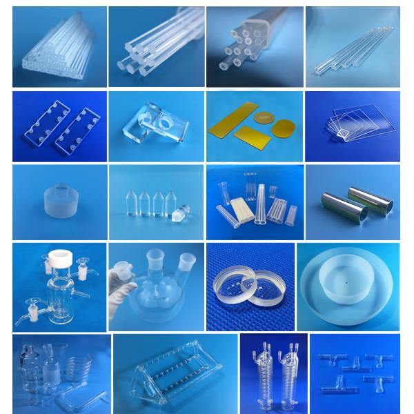 Fine Carving CNC Machining Parts Customized Perforated Quartz Glass Parts