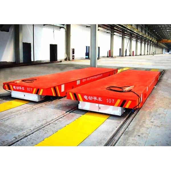 Busbar powered rail transfer bogie for steel plate handling bay to bay