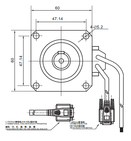NEMA24 60mm 2phase closed loop stepper motor with planetary gearbox and permanent magnet brake