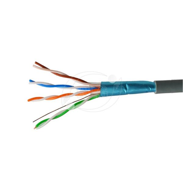 1000ft Shielded Category 5e Ethernet Cable , Cat5e Internet Cable Gray Solid 24AWG