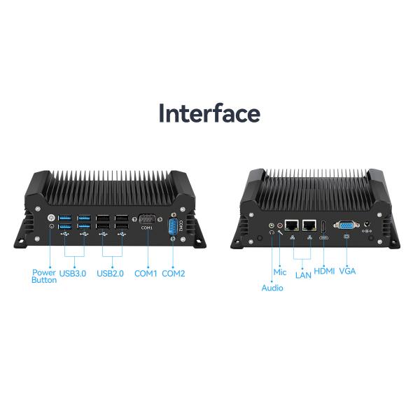 Intel Core Series Processor Industrial Fanless Computer Mini PC With Dual LAN Dual COM
