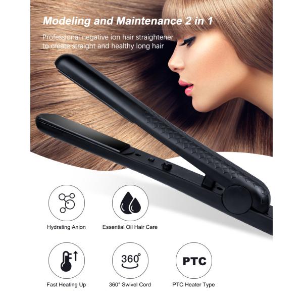 Black Ceramic Cast Edge Hair Straightener 3D Floating Titanium Plates