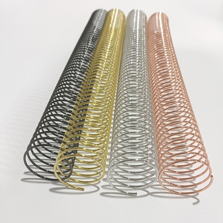 32mm Pitch 4:1 Metal Spiral Binding Coils Electroplated Single Loop