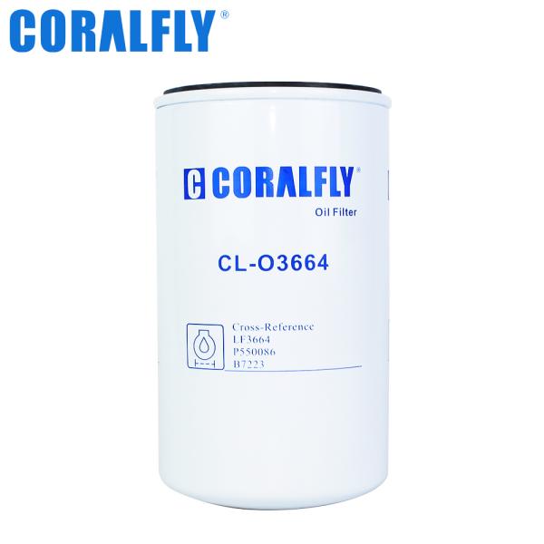 Coralfly Construction Machinery Oil Filter LF3664 P550086 B7223 For Fleetguard