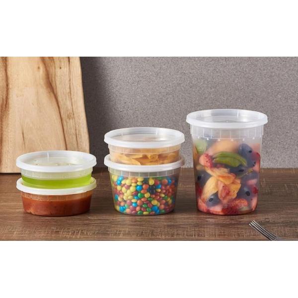[48 Pack, 16 oz] Plastic Deli Food Storage Containers With Airtight Lids, Freezer Safe