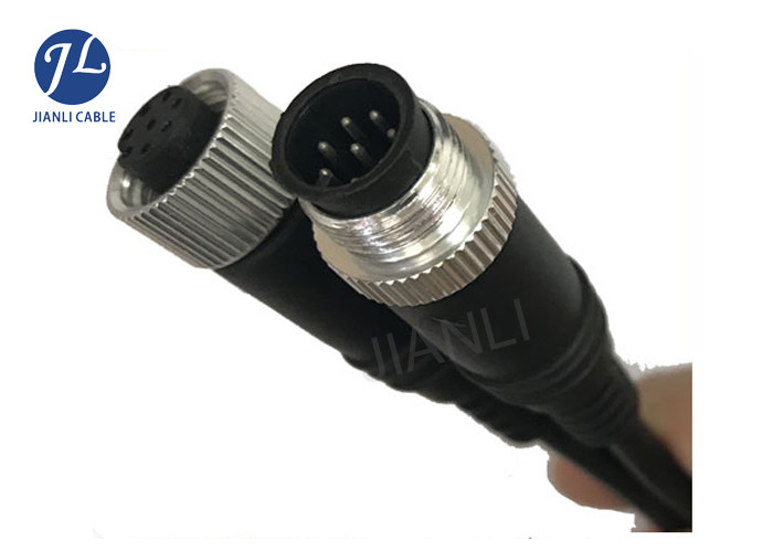 M12 IP67 Car Top View Camera 8 Pin Extension Cable