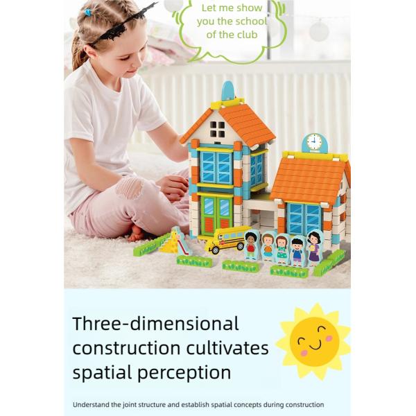 Children Learning Toys Building Block Educational Diy Mortise and Tenon Building Blocks Montessori Kids Stacking Wooden Toy