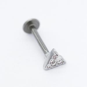 Buy cheap V Shape Crystal Gems Labret Back Earrings Surgical Steel 8mm product