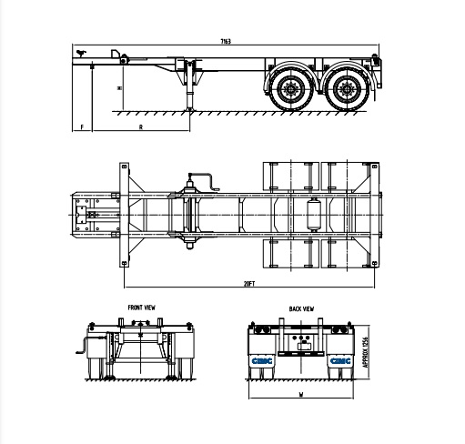 Leaf Spring Type 40 Ft Low Bed Trailer