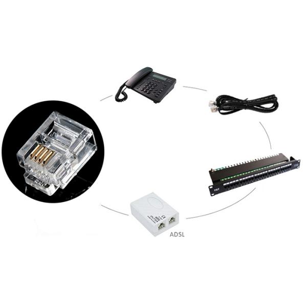 RJ11 6P4C Male Connector Modular Plugs to 4 Pin Screw Terminal Blocks Adapter