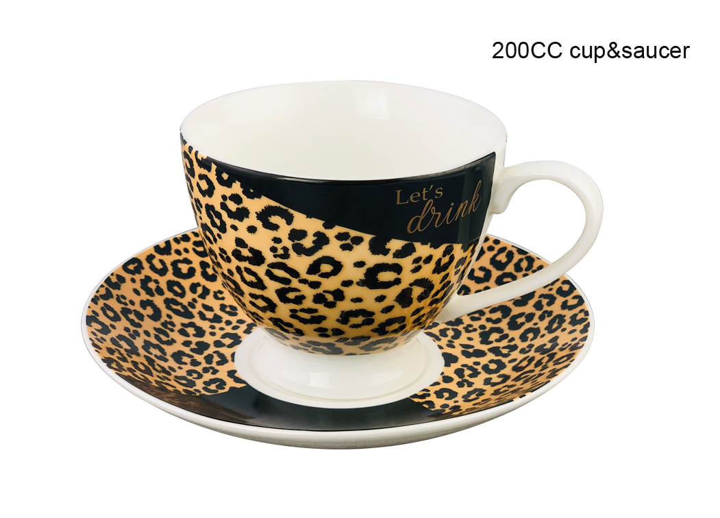 New Bone China Leopard Color Ceramic Gold Design Square Plate Ceramic Dinnerware Sets