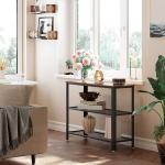 3-tier Console Table with Metal Frame, Industrial Sofa Table, VASAGLE Console